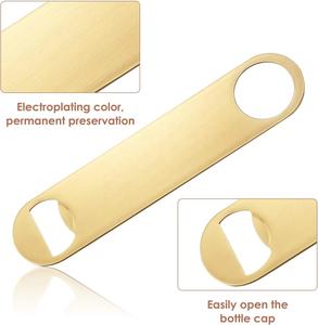 <span class=keywords><strong>Amazon</strong></span> superventas logotipo láser personalizado negro plata espacios en blanco barra de acero inoxidable hoja plana abrebotellas de <span class=keywords><strong>cerveza</strong></span> para regalo - Product Image 5