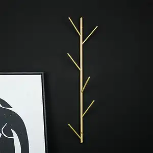 北欧黄铜树状衣架独特设计壁挂挂衣架墙壁装饰金属钩豪华床房间家