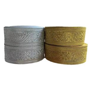 Etnik tarzı şerit jakarlı dokuma dokuma küçük çiçekler altın ve gümüş konfeksiyon aksesuarları genişliği <span class=keywords><strong>2.2</strong></span>-4 cm ST-2060 - Product Image 1