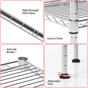 Unidad de <span class=keywords><strong>estantería</strong></span> de 5 niveles Estantes de almacenamiento estrechos Estantes de metal de alta resistencia para garaje Estantes de metal para cocina Restaurante <span class=keywords><strong>Despensa</strong></span> Lavandería Slvier - Product Image 3