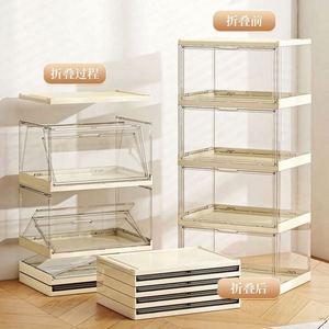 Haogle Transparent Stackable Foldable PP Plastic Injection Rectangle Modern Shoe Organizer with 6-10L Capacity - Product Image 2