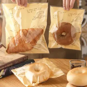 Food Grade Clear Baking Bread Croissant Packaging OPP Bags Sandwich Toast Donuts Cookie Self Adhesive Individual Cellophane Bag