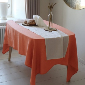 Customizable Wholesale French Chic Pure Linen Flounce <b>Table</b> <b>Cloth</b> <b>Table</b> Cover Stone Washed Solid Color Home Hotel - Product Image 2