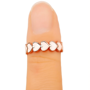 แหวนวงรูปหัวใจชุบทองคำขาว F1575 สำหรับผู้หญิง สไตล์โรแมนติก เหมาะสำหรับใส่ทุกวัน ของขวัญวันวาเลนไทน์ ทำจากโลหะผสม - Product Image 1