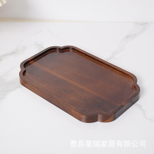 Plateau de service en bois massif de style japonais pour les collations, les desserts, utilisation hôtelière - Product Image 3