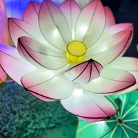 Gold Metall Laternen Mitte Herbst Chinesisch Traditionelle Neujahr Solar Laternen Wasserdichte Outdoor Lotus Flower Festival Laternen