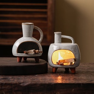 Quemador de Aromas de Cerámica para Madera Sagrada, Salvia Blanca y Cedro, se Puede Quemar en Seco, Bandeja de Chimenea de Llama Abierta para Escritorio - Product Image 1