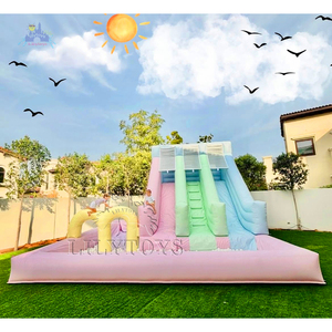 Trượt Ba làn màu pastel với hố bóng cho trẻ em cho thuê tiệc thương mại sân sau sân chơi ngoài trời sử dụng - Product Image 1