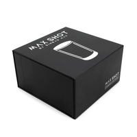 Caja de Regalo de Cartón Rígido de Lujo con Diseño Personalizado, Hecha a Mano, con Tapa Abatible, Reciclable, de Papel Negro, con Cierre Magnético, para Manualidades