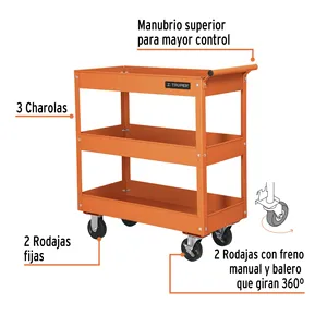 Truper carrello Utility con 3 vassoi 1 unità di servizio Caja con caratteristiche Premium - Product Image 2