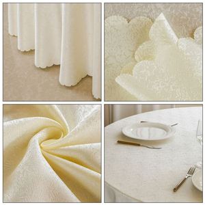 2024 Wholesale Jacquard <b>Table</b> Cover <b>White</b> <b>Round</b> Tablecloth Event Party <b>Table</b> Cloth for Wedding - Product Image 5