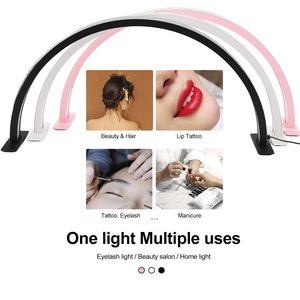 โคมไฟตั้งโต๊ะสำหรับทำเล็บ UV LED 30W รูปทรงเพชรคริสตัลวงแหวนแสงจันทร์ ขนาด 75 ซม. ไฟเสริมสำหรับช่างต่อขนตาและทำเล็บ สีขาว ดำ ชมพู อุปกรณ์เสริมสำหรับร้านเสริมสวย - Product Image 2