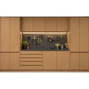 Mueble de Almacenamiento Modular Moderno de MDF con Puertas de OSB y Luces LED, Mueble de Pared de Lujo para Sala de Estar o Villa - Product Image 2
