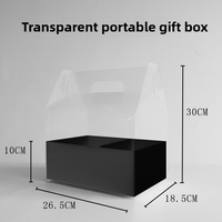 Boîte alimentaire transparente en PVC personnalisée avec ruban, pliable, pour sushis, gâteaux, fruits, cadeaux, pour boulangerie, emballage à emporter, stockage