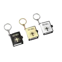 मज़ा धार्मिक अंग्रेजी पुस्तक कुंजी श्रृंखला काले सफेद और सोने के रंग होली बाइबिल चाबी का गुच्छा