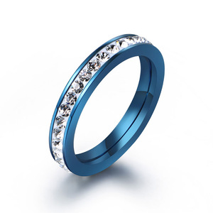 <b>Titanium</b> Steel <b>Ring</b> Five Color Electroplated Cubic Zirconia Pave Setting Unisex Fashion Jewelry Gift SA765 - Product Image 5