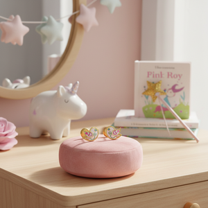 Gioielli per bambini in oro con smalto per uccelli - Product Image 3