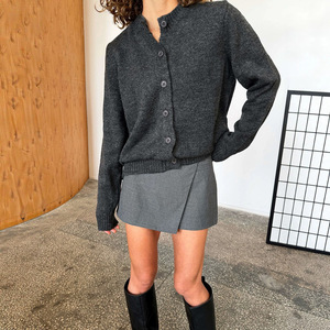 Cardigan en maille pour femme, coupe ample, col rond, boutonnage frontal, décontracté, mode automne 2026 - Product Image 4