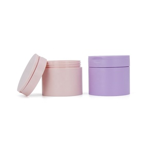 Empty Clear Custom 100g Green Pink Plastic Face Scrub Container Cosmetic Face Butter Cream Jar Remove Makeup Jars With Mirror