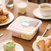 Boîtes en plastique personnalisées de taille de magasin de boissons froides de supermarché emballage de boîte en plastique de crème glacée de dessert avec des couvercles pour des sucreries