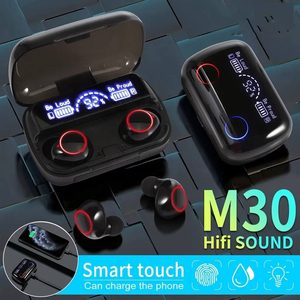 Auriculares Inalámbricos M30 BT TWS Mini con Larga Duración de Batería, Pantalla LED Digital, Cancelación de Ruido - Product Image 2