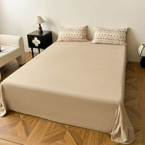 プレミアム先染めジャカード寝具セット ウォッシュドコットン4点セット シンプルシーツキルトカバーセット - Product Image 4