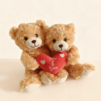 Jouets en peluche personnalisables pour couples, ours adorables avec détails de cœur personnalisés pour les cadeaux d'anniversaire, cadeaux romantiques