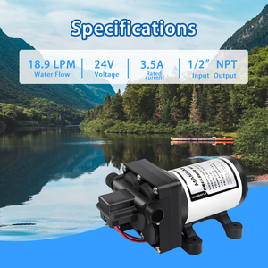 TOP1 Products Mambaflo 42 Series RV Pompe à eau Pompe de surpression domestique 24V DC 18.9LPM/5.0GPM 55PSI Pompe à membrane - Product Image 6
