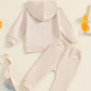 Baby Track Suit Letter Stickerei Langarm Hoodie und elastische Jogging hose 2-teilige Kleidung Outfits für Kleinkinder - Product Image 3