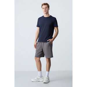 Short en coton coupe standard pour homme Tommylife, gris foncé 81278, basique, confortable, décontracté - Product Image 3