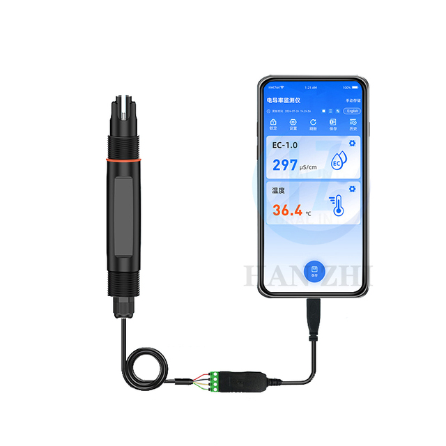 RS485 Smart IoT Integration Conductivity EC TDS Temperature Salinity 4 in 1 Sensors for Aquarium Management Hydroponics