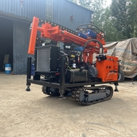 Machine de forage rotative hydraulique portable montée sur camion, alimentée au diesel, pour puits d'eau et forage aérien, profondeur maximale 100m-500m