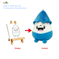 Peluche personnalisée ultra douce en polaire, motif goutte d'eau, personnage abstrait, avec boucle de suspension, rembourrage en coton PP, OEM ODM