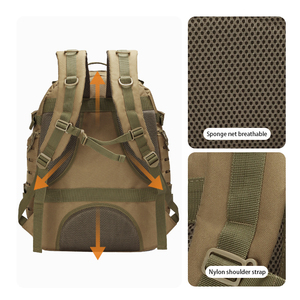 Large Capacity Tactical <b>Backpack</b> Nylon Softback for Outdoor Sports Hiking Cycling Mountaineering Camping Zipper Closure - Product Image 2