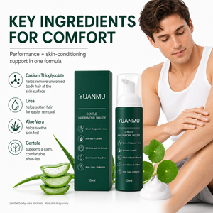 Crema <span class=keywords><strong>Depilatoria</strong></span> in Mousse a Marchio Privato per <span class=keywords><strong>Uomo</strong></span>, a Base di Erbe, per Pelli Sensibili, Viso, Corpo, Ascelle e Gambe - Idratante - Product Image 3