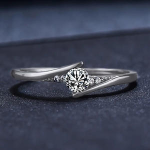 Anello di Fidanzamento H420 per Donna in Oro Massiccio 18K Placcato Rodio Nero con Diamante Taglio Brillante Rotondo, Gioielleria Fine - Product Image 3