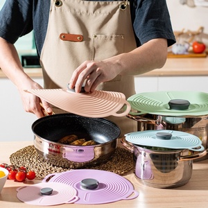 5 tailles de couvercles alimentaires réutilisables colorés résistants à la chaleur, sans BPA, anti-éclaboussures pour micro-ondes - Product Image 2