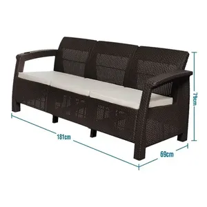 Sala eleganza De Balcon Tipo Rattan Jardin Terraza Lounge Estructura Wengue - Product Image 3