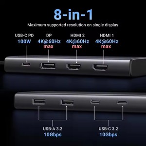 UGREEN USB Cドッキングステーション デュアルモニター 4K トリプルディスプレイ USB Cハブ 100W PD USB-Cドック MacBook Lenovo対応 - Product Image 2