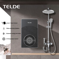 Calentador de Agua Eléctrico Instantáneo sin Tanque, con Protección contra Sobrecalentamiento, Temperatura LED, 12.5KW, Control Táctil Inteligente, Plástico ABS para el Hogar