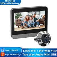 Sonnette vidéo intelligente Tuya WiFi 3MP avec écran 4,3 pouces, alimentée par batterie, pour extérieur, avec interphone et détection de mouvement PIR
