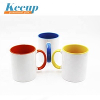 Haute qualité sublimation tasse fournisseur pas cher personnaliser logo faible QUANTITÉ MINIMALE DE COMMANDE personnalisé cadeaux uniques en céramique tasse tasse avec couleur à l'intérieur