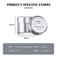 JTING Fournitures professionnelles pour ongles en gros, Gel de construction auto-nivelant 22 couleurs, Gel de construction pour extension d'ongles, Gel vernis en pot unique