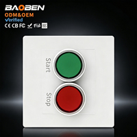Panneau de commande étanche BAOBEN à bouton-poussoir, interrupteur marche/arrêt rouge et vert, en plastique robuste pour équipement d'ascenseur et de ventilation