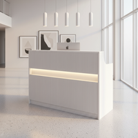 Comptoir de réception en MDF durable pour entreprise, comptoir de caisse pour hall d'hôtel, comptoir de bar, petite table moderne peinte pour hôpital et centre commercial