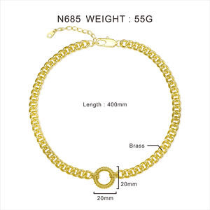 Broche de hebilla marinera cadena cubana chapada en oro de eslabones gruesos lisos para hombres y mujeres - Product Image 6