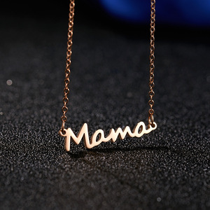 Regalos del Día DE LA MADRE letra inicial personalizada mamá colgante collar chapado en oro joyería de acero inoxidable para mujeres - Product Image 3