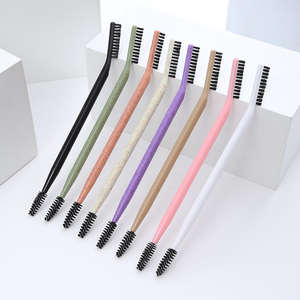 HQ Mixed Proc Discount Wholesale White Black Private Label Double End Eye Brow Eyebrow Brush with <b>Mascara</b> Spoolie - Product Image 3
