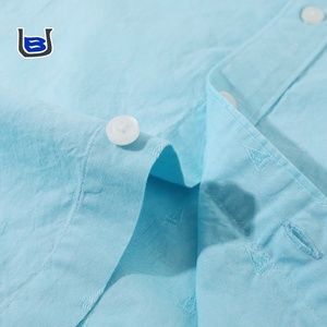 Tùy Chỉnh Thiết Kế Thêu Logo Cổ Điển Đồng Bằng Trang Phục Chính Thức Cotton Làm Việc Người Đàn Ông Của Áo Sơ Mi Nút Mans Ngắn Tay Áo Áo Sơ Mi - Product Image 3