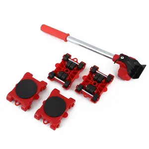 Furniture Moving Transport Tool Set 4 Mover Roller+1 Wheel Bar Heavy Duty Furniture Lifter Lifting Furniture Helper